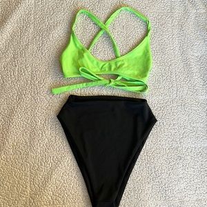 Pretty little thing high waisted cheeky swim bottoms